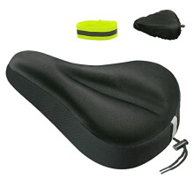 Geronmine Gel Fietszadelhoes Gewatteerd voor Fietszadel voor Dames & Heren Meest comfortabele zitkussenhoes Zacht voor Spin Indoor Outdoor Fietsen Kl