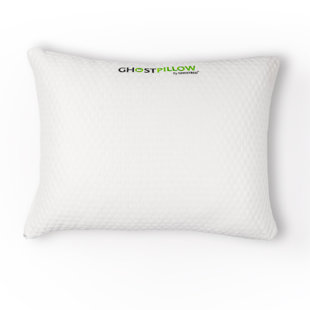 GhostBed Shredded Memory Foam Pillow with Adjustable Gel Memory Foam and Cooling Breathable Cover - King Size Shredded Memory Foam Pillows CertiP