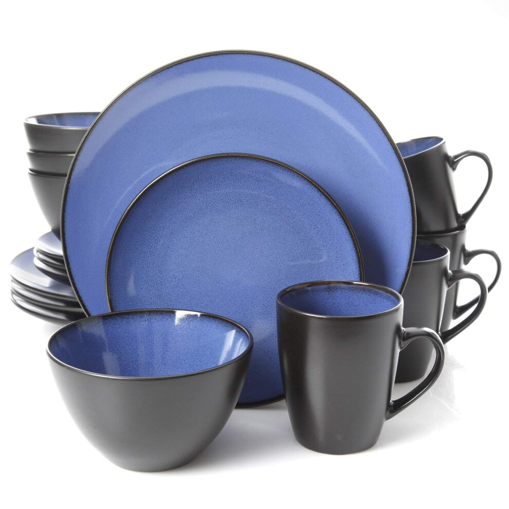 Photos - Dinner Set Gibson Soho Lounge Round 16pc Dinnerware Set Blue Blue 94826.16 
