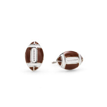 GIMMEDAT Fu  ball-Ohrstecker f  r Damen und M  dchen, Emaille, Silber, Sportschmuck, Spieler-Geschenk f  r Mama