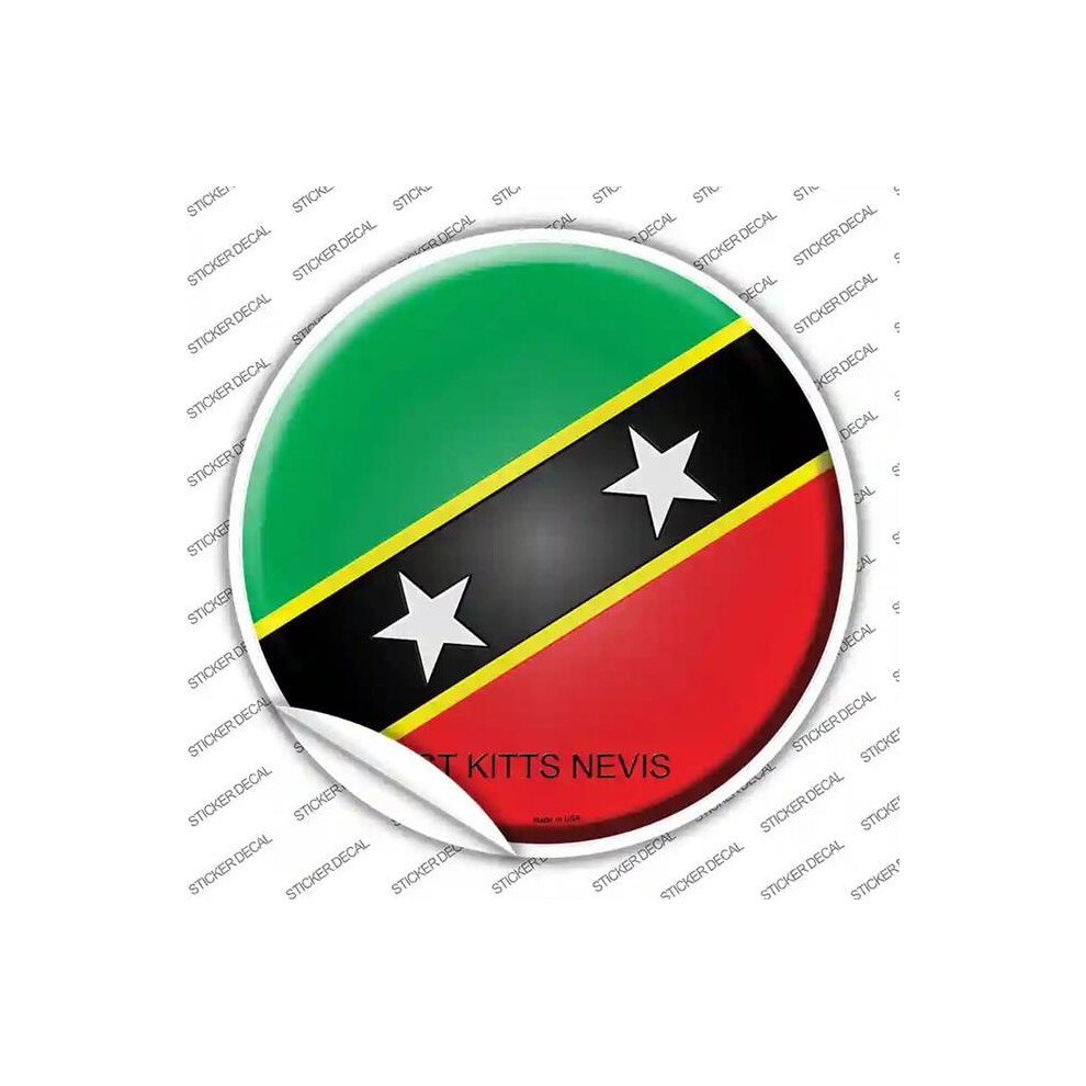 Smart Blonde C-425S-L St Kitts Nevis Country Novelty Circle Sticker Decal - Large 792636348846