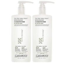 GIOVANNI Tea Tree Triple Treat Conditioner - Kühlendes Pfefferminz, Eukalyptus, Rosmarin, Hilft bei trockener Kopfhaut