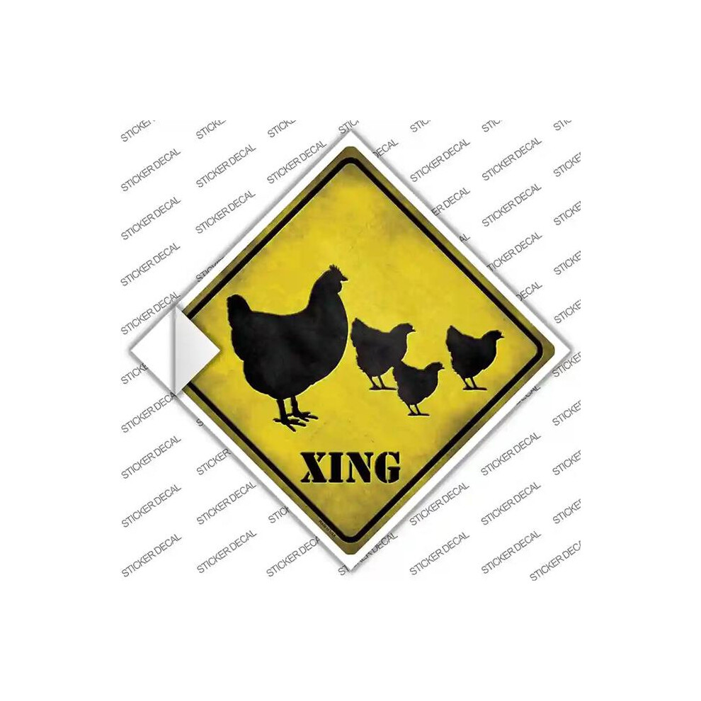Smart Blonde Cx-038S-L Chicken Xing Novelty Diamond Sticker Decal - Large 792636351402