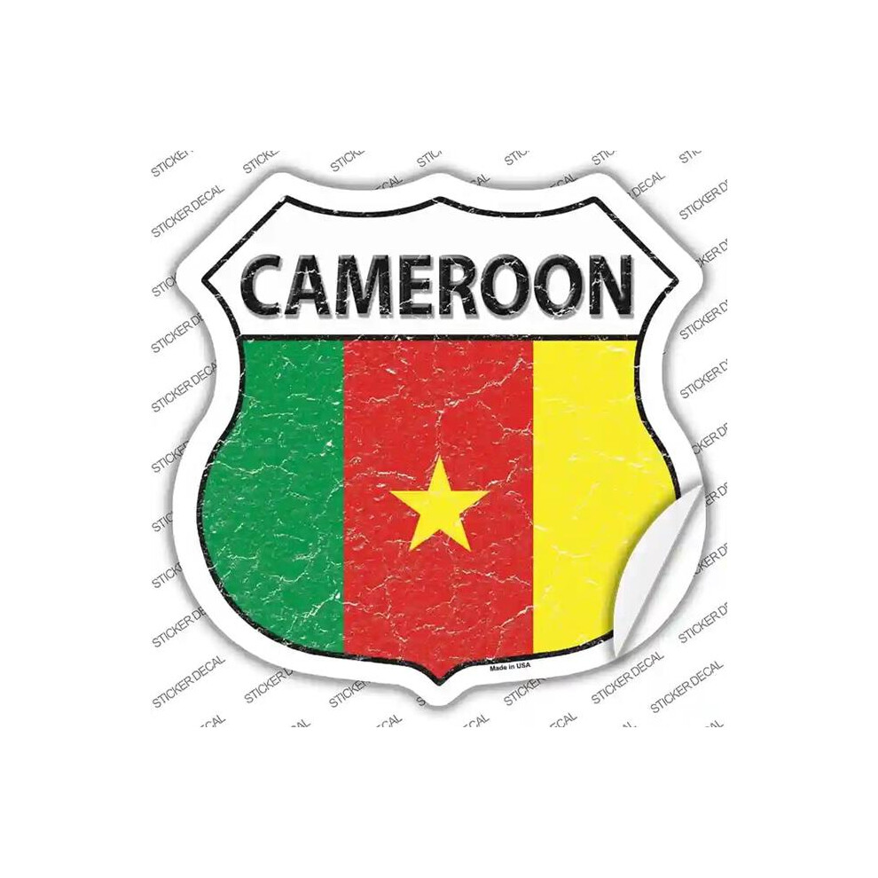 Smart Blonde Hs-203S-S Cameroon Flag Novelty Highway Shield Sticker Decal - Small 792636352539