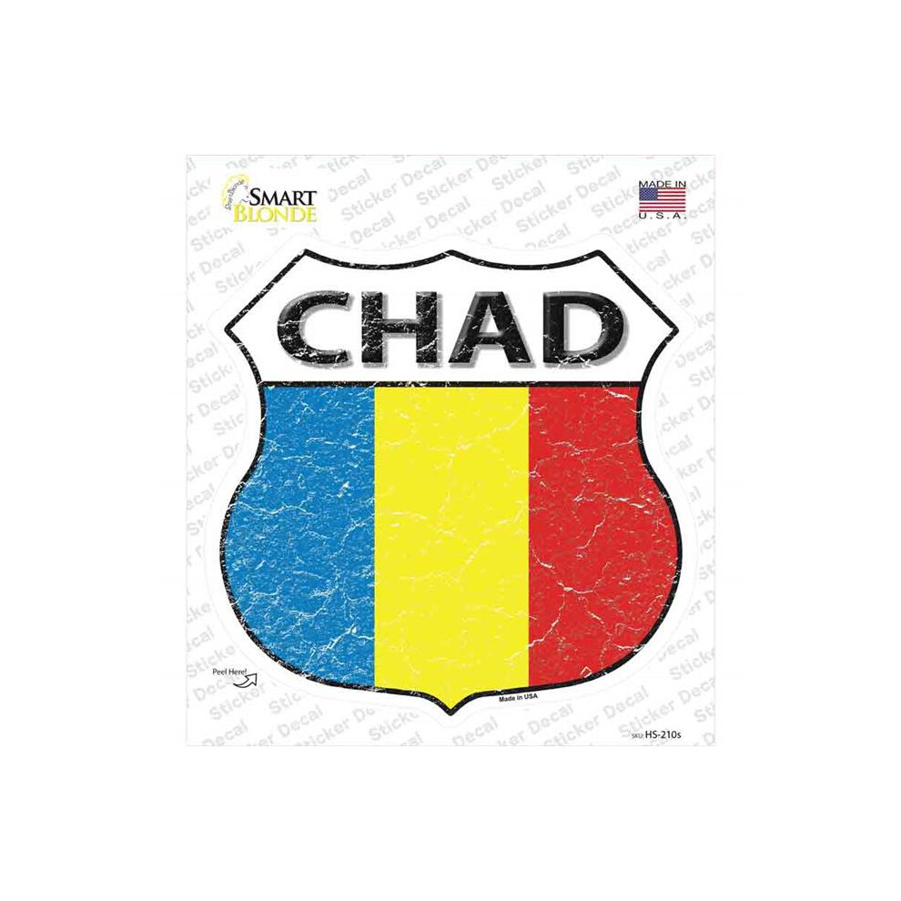 Smart Blonde Hs-210S-M Chad Flag Novelty Highway Shield Sticker Decal - Medium 792636352614