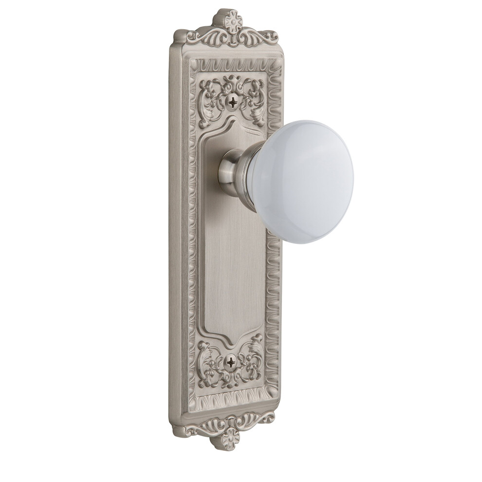 Grandeur 822067 Plaque Windsor simple factice en nickel satin    avec bouton Hyde Park