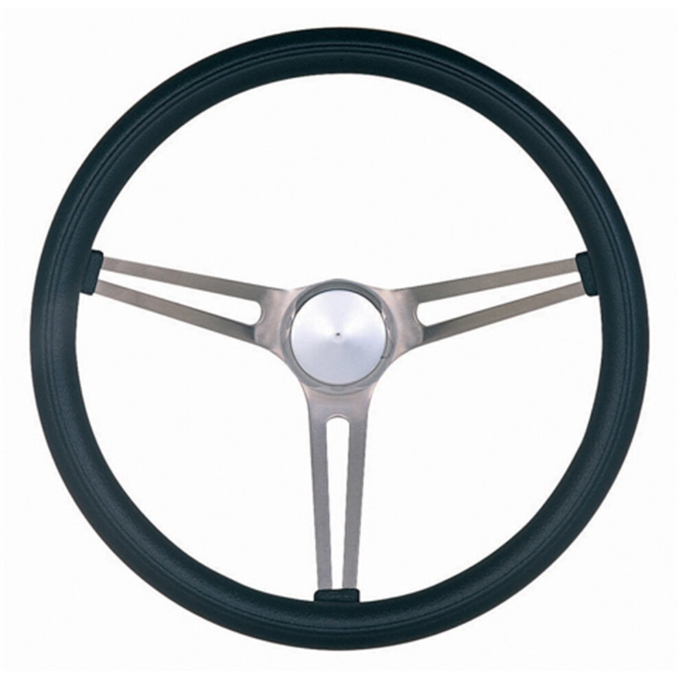 Grant 969-0 Classic Nostalgia Style Steering Wheel With Foam Grip And Brushed Stainless Spokes Black 081126096900