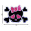 Graphic Dust Pink Crossbones Skull Embroidered Iron on Patch Jacket Backpack 2