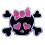 Graphic Dust Pink Crossbones Skull Embroidered Iron on Patch Jacket Backpack 1