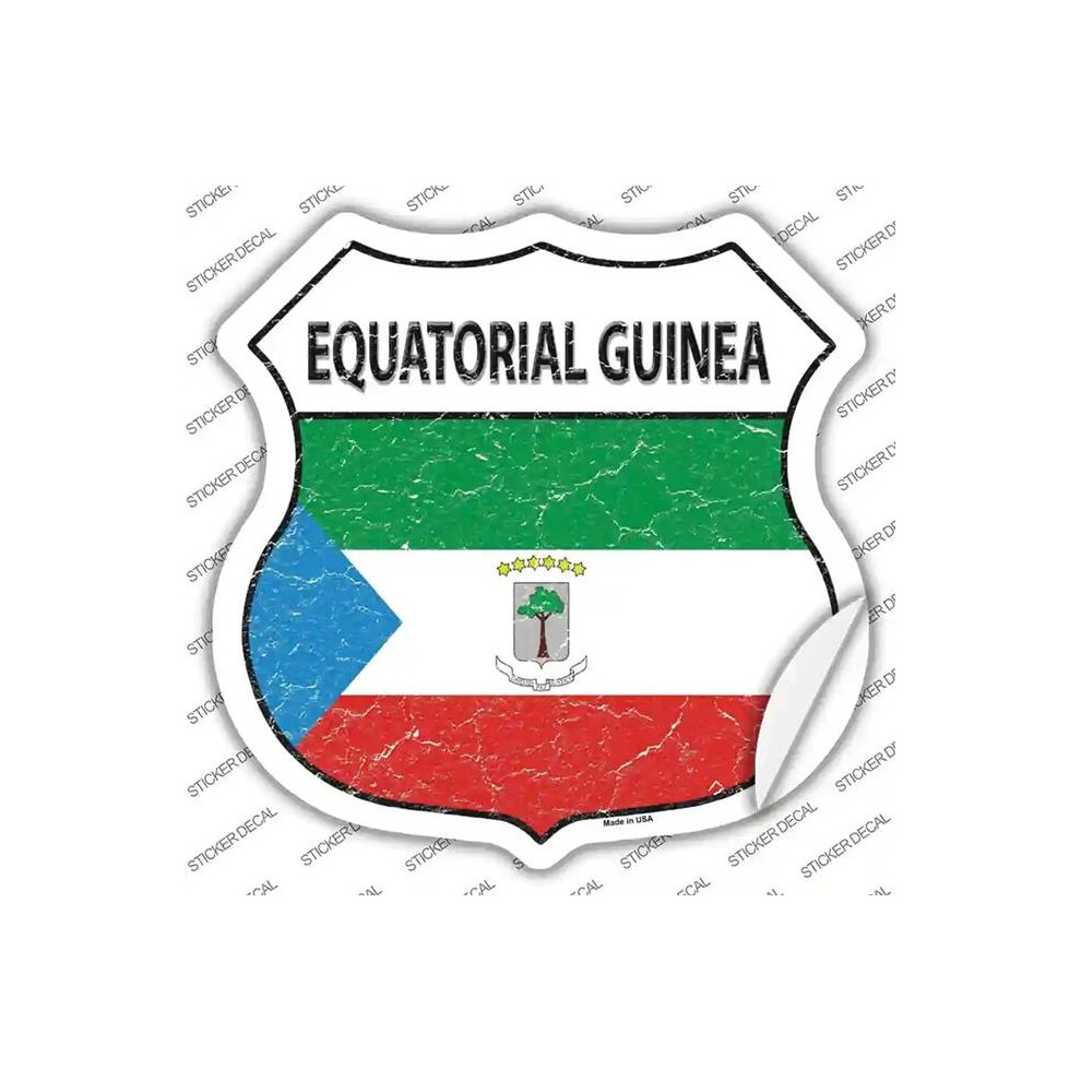 Smart Blonde Hs-242S-Xl Equatorial Guinea Flag Novelty Highway Shield Sticker Decal - Extra Large 792636353277