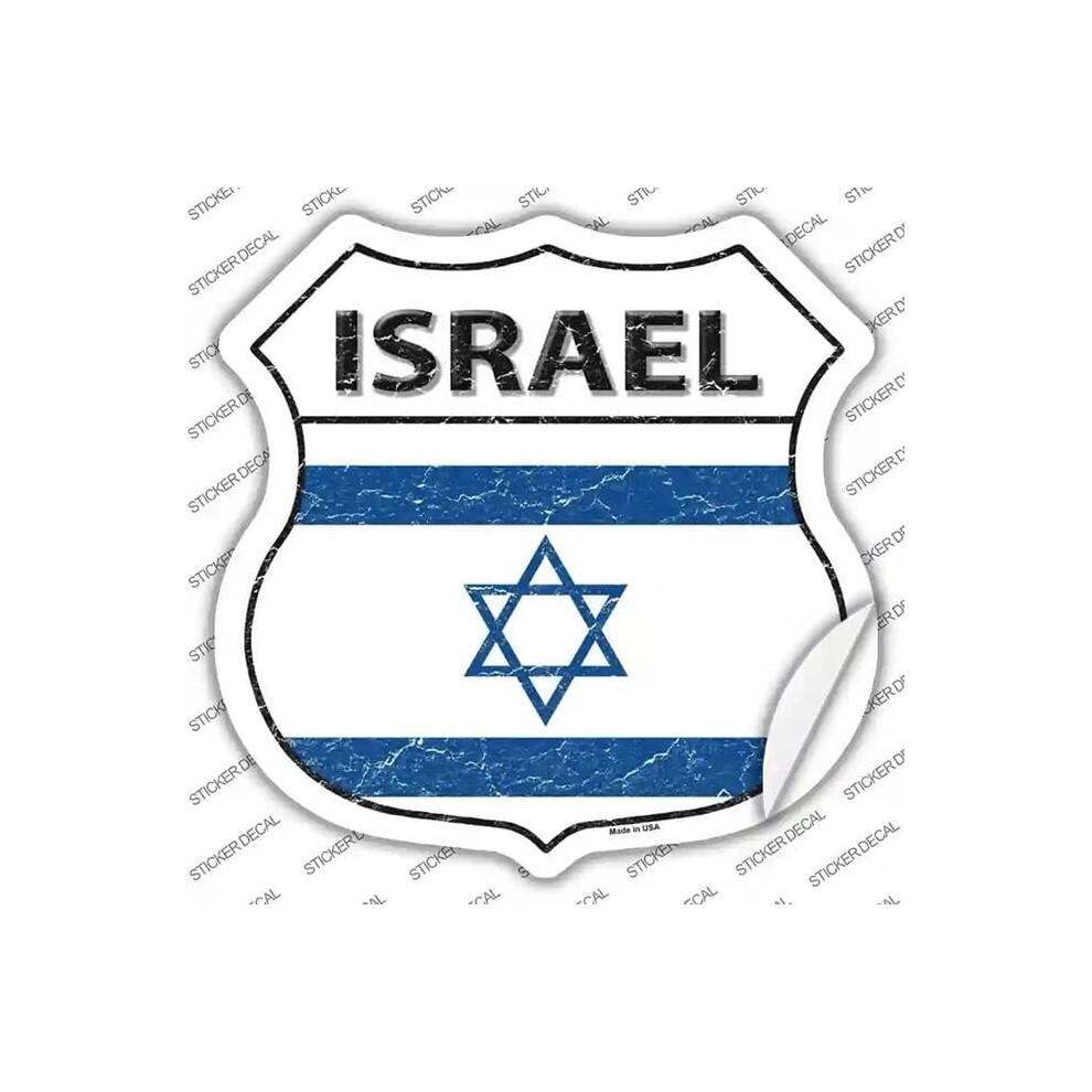 Smart Blonde Hs-286S-Xl Israel Flag Novelty Highway Shield Sticker Decal - Extra Large 792636353451