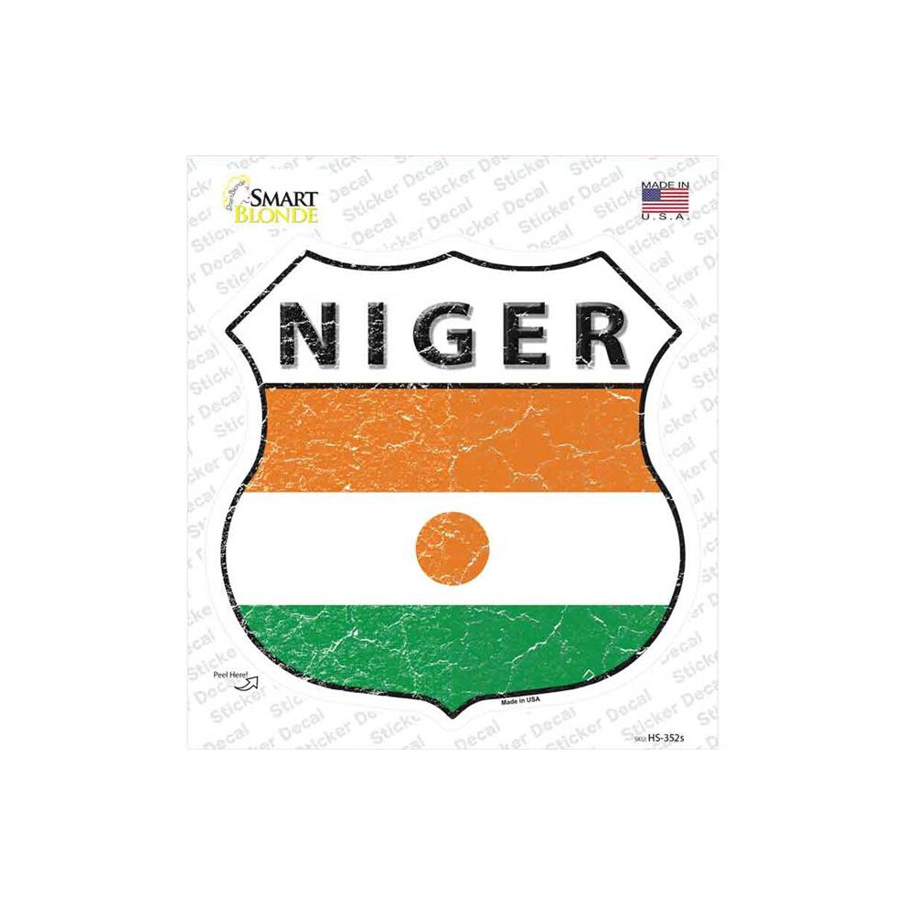 Smart Blonde Hs-352S-M Niger Flag Novelty Highway Shield Sticker Decal - Medium 792636353727