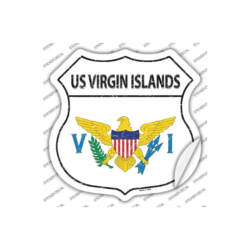 Smart Blonde Hs-448S-Xl Us Virgin Islands Flag Novelty Highway Shield Sticker Decal - Extra Large 792636354205