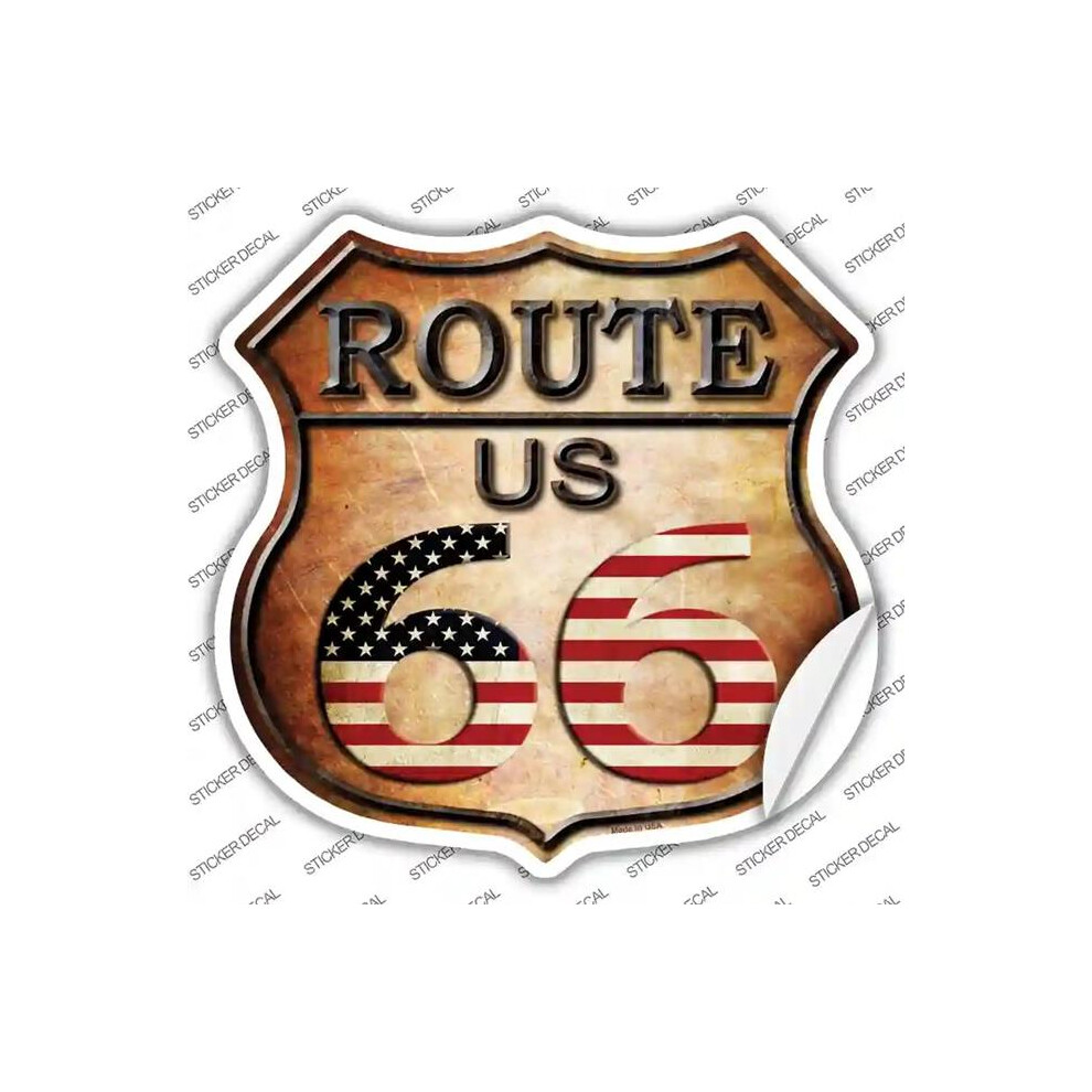 Smart Blonde Hs-483S-Xl Route 66 American Flag Novelty Highway Shield Sticker Decal - Extra Large 792636354304