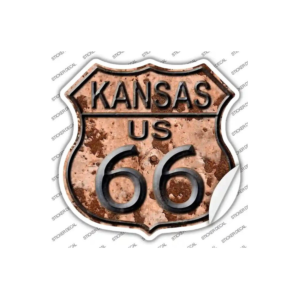 Smart Blonde Hs-489S-Xl Kansas Route 66 Rusty Novelty Highway Shield Sticker Decal - Extra Large 792636354311