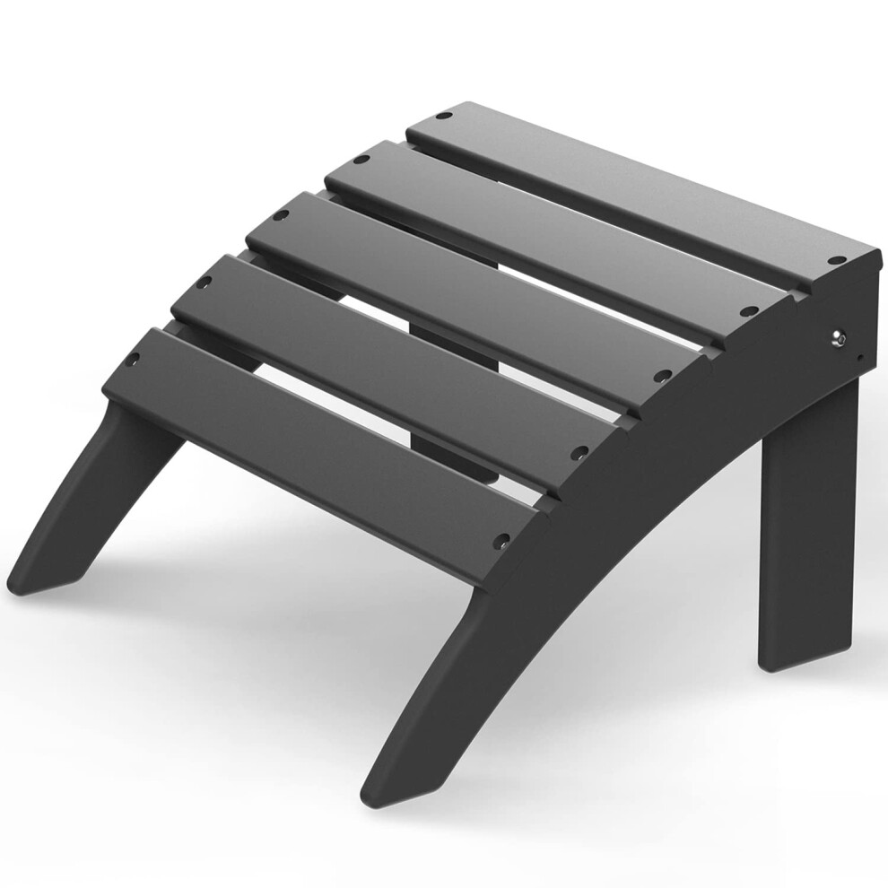 GREENVINES Adirondack-Ottoman | Folding | HDPE Plastic | Outdoor Footrest | All Weather | Foot Rest | Foot Stool | Grey | for Adirondack Chair | for P-image-OPC-PFRTD5N-NEW