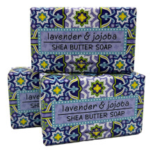 Sabonete de Manteiga de Karité com Lavanda e Jojoba, Set de 3 Barras, 6.4 Onças Cada