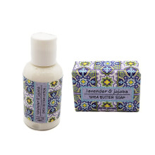 Balcek zahradn kolekce Greenwich Bay Trading Company: levandule a jojoba  2oz mini balen mdlov blok + 2oz mini bambuck mslo