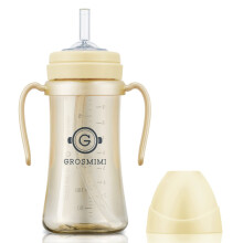 GROSMIMI Spildsikker uden spild Magic Sippy Cup med suger?r med h?ndtag til baby og sm?b?rn Tilpasset PPSU BPA Free 10 oz (sm?r)