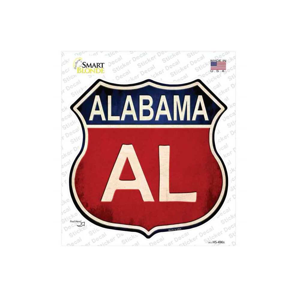 Smart Blonde Hs-496S-M Alabama Novelty Highway Shield Sticker Decal - Medium 792636354342
