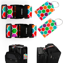 Gutsdoor 2 Pack Bagage Connector Stropp med bagagem?rker til kuffert Justerbart Rejsetaske Tilbeh?r til tilslutning af din bagage