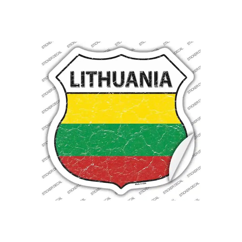 Smart Blonde Hs-315S-Xl Lithuania Flag Novelty Highway Shield Sticker Decal - Extra Large 792636356155