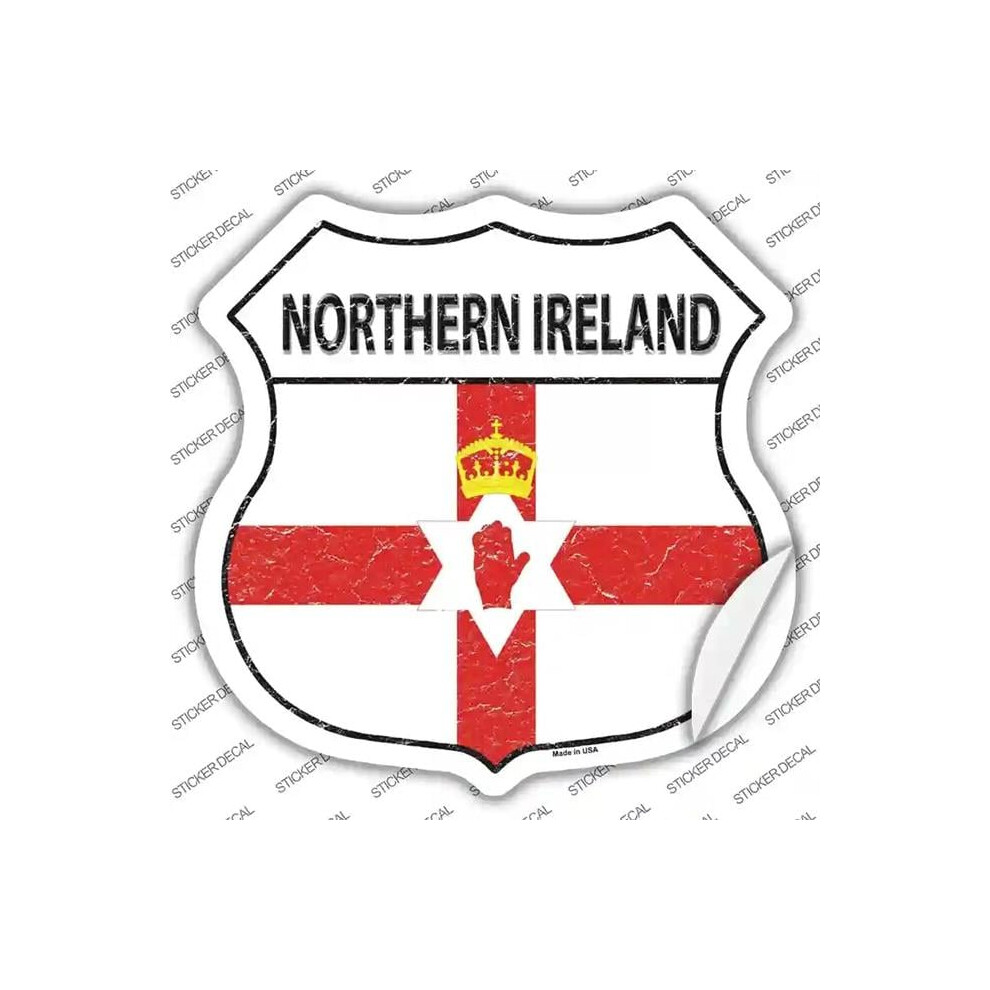 Smart Blonde Hs-357S-S Northern Ireland Flag Novelty Highway Shield Sticker Decal - Small 792636356346
