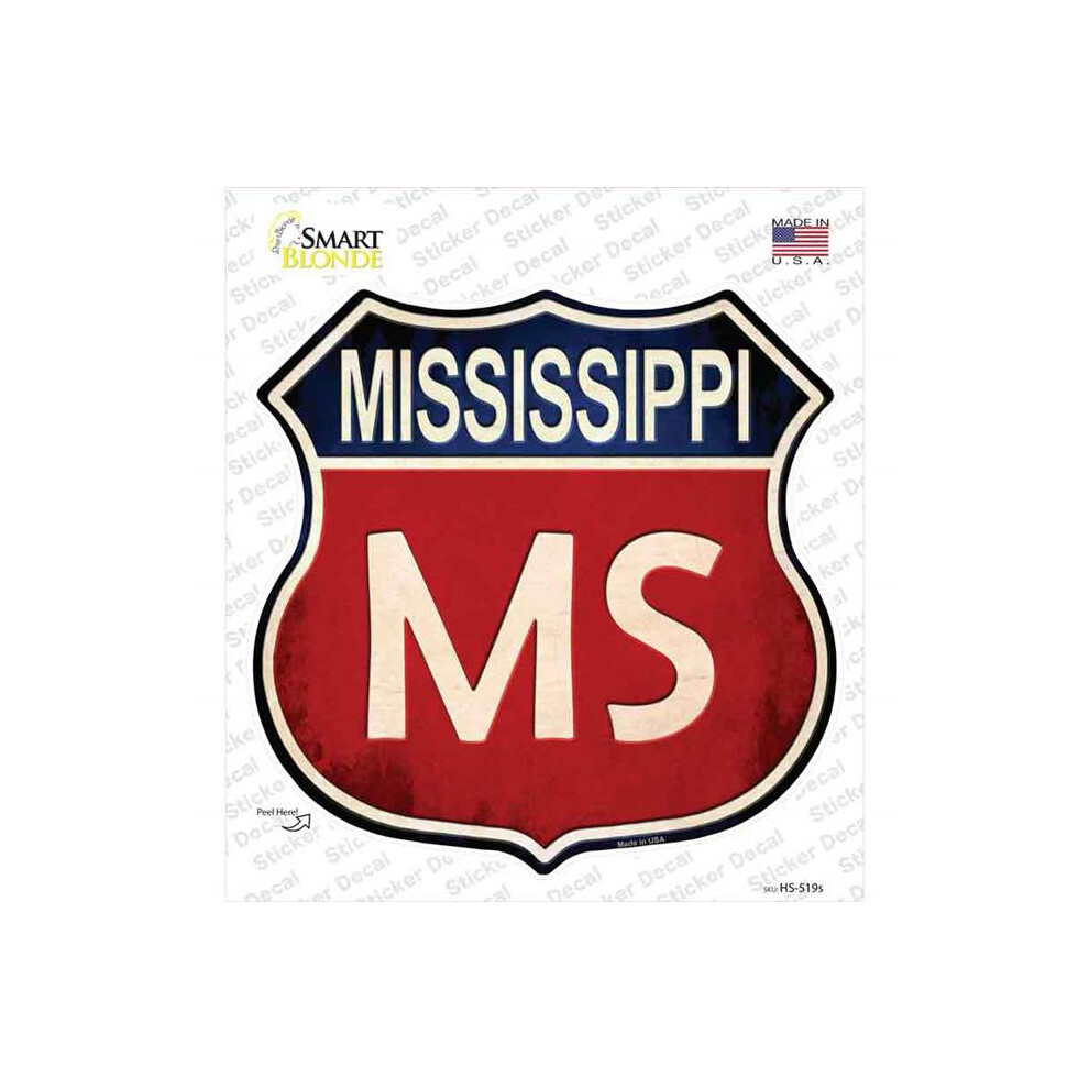 Smart Blonde Hs-519S-M Mississippi Novelty Highway Shield Sticker Decal - Medium 792636356544