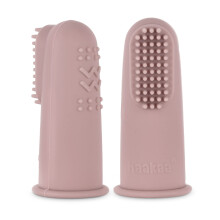 haakaa Silicone Baby Finger Toothbrush Oral Care for Infants&Babies&Toddlers&Kids Soft Food Grade Silicone 0 Months+ 2 Pack Blush