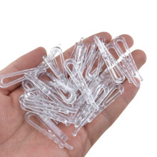 HAHIYO 1,8 inch / 45 mm 170 stuks doorzichtige plastic U-vorm alligatorclip wasknijper stofclip kledingoverhemd opvouwbare clip met tanden voor naaik