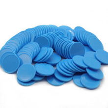 HAKITAROOM Set med 100 ogenomskinliga inlrningsrknare i plast Mini Poker Chips Spelpoletter med frvaringslda (Deepsky Blue 1 Inch)