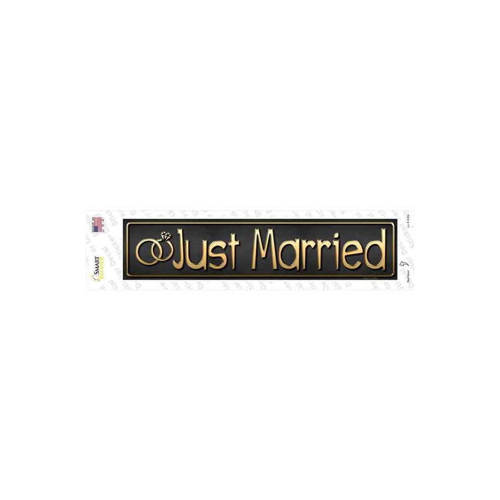 Smart Blonde K-430S-M Just Married Novelty Narrow Sticker Decal - Medium 792636357893