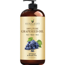 Handcraft Blends Druvkärnolja - Kallpressad 16 Fl Oz - 100% Ren och Naturlig - Premium Bärarolja för Hud och Hår