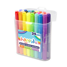 Oboustrann sady popisovacu pro deti Sada Happido 24 netoxickch popisovacu na vodn bzi s pouzdrem Sada skvelch kolnch pomucek Umen a psac pot
