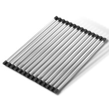Happy Waschbecken Roll -up -Schale Trocknungsregal - faltbares Edelstahl -Design zum Maximieren von Kchenraum - ber den Waschbecken - Edelstahl