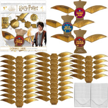 Harry Potter Golden Snitch Valentin-napi krtyakszlet gyerekeknek 28 krtyacsomag s bortkok - Fnyes aranyflis snitch krtyk vidm dvzlettel