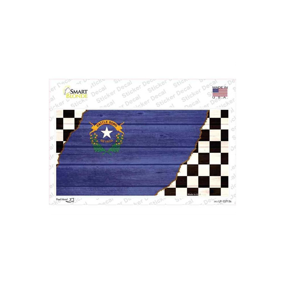 Smart Blonde Lp-13713S-M Nevada Racing Flag Novelty Sticker Decal - Medium 792636360244