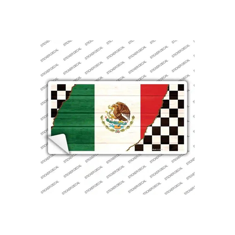 Smart Blonde Lp-13738S-L Mexico Racing Flag Novelty Sticker Decal - Large 792636360695