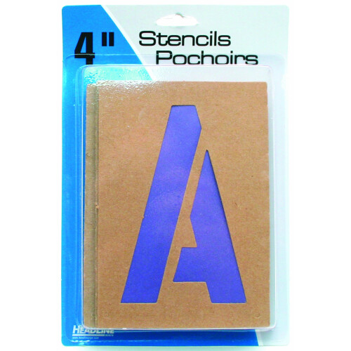 Semn de titlu 4in. Capace/ numere de kit stencil