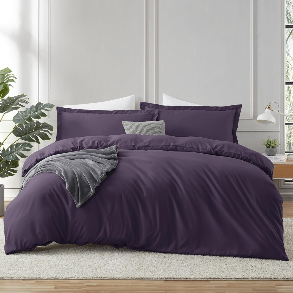Housse de couette violette Hearth & Harbor Queen Size - Ensemble de housse de couette Queen 3 pi   ces Housses de couette Queen Size douces et bros