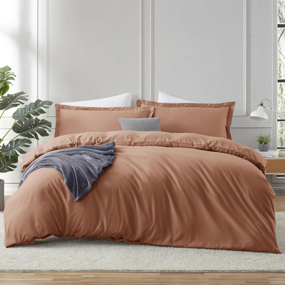 Housse de couette Hearth & Harbor Rust Queen Size - Ensemble de housse de couette Queen 3 pi   ces Housses de couette Queen Size douces et bross   es