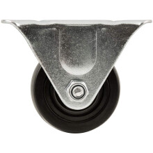 Kraftig gummihjul med stiv, ikke-drejelig topplade - 3-tommer - 225 lb. Belastningskapacitet