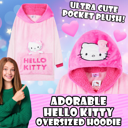 Hello Kitty Hello Kitty Girls Cobertor com capuz e presentes de pelcia para meninas 2