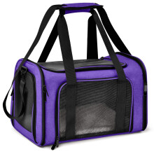 Henkelion Pet Carrier til sm? mellemstore katte hunde hvalpe op til 15 lbs flyselskab godkendt lille hundeskib bl?d sidet sammenfoldelig rejsehva