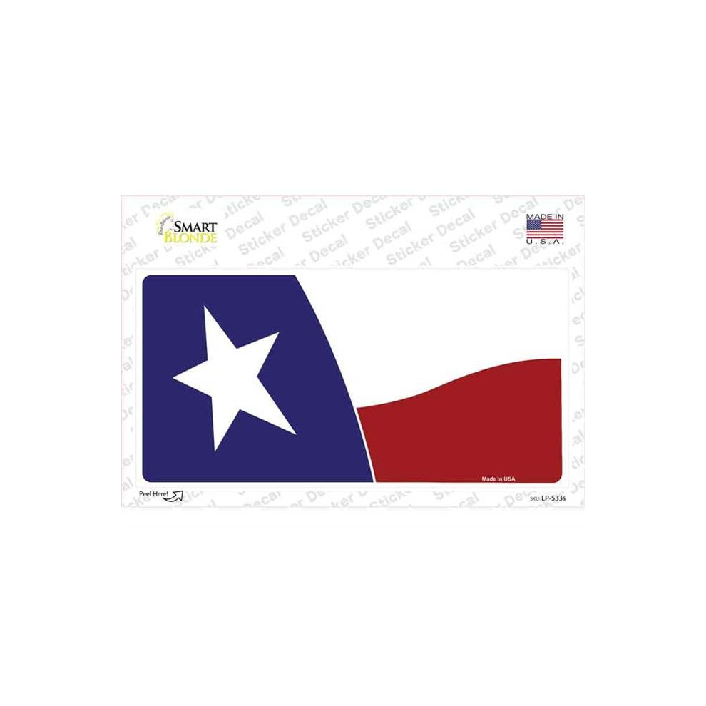 Smart Blonde Lp-533S-M Texas State Flag Waving Novelty Sticker Decal - Medium 792636363825