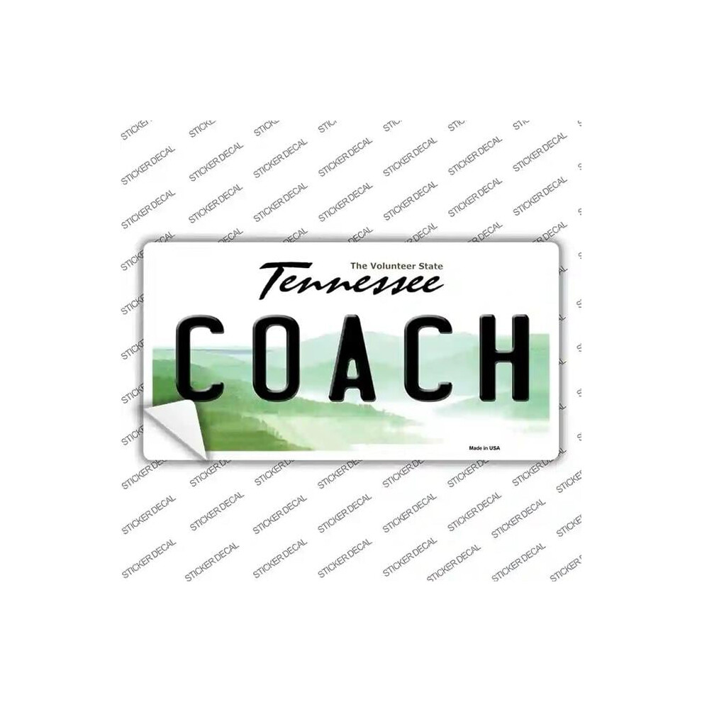Smart Blonde Lp-6458S-L Coach Tennessee Novelty Sticker Decal - Large 792636364211