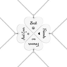Hofoya 4 Sisters halsk?der Bedste venner for evigt og stadig hals Set 4 BFF 4 stykker charme & vedh?ng kl?ver 4 af venskabsmykker jul tilbage til