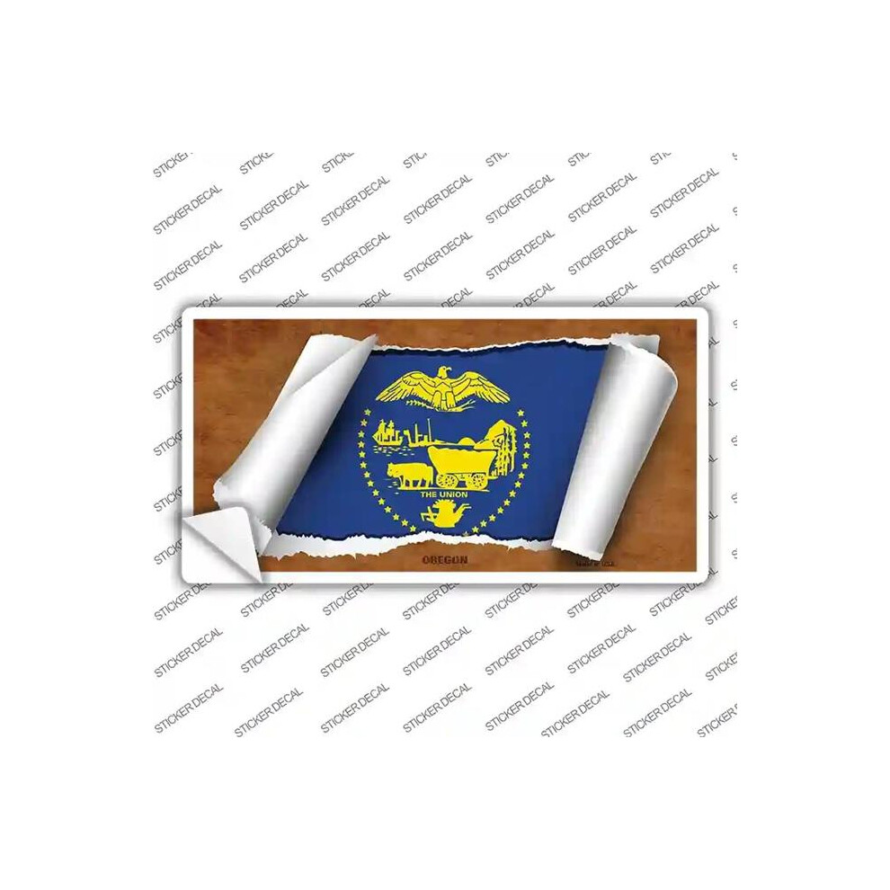 Smart Blonde Lp-9043S-L Oregon Flag Scroll Novelty Sticker Decal - Large 792636365478