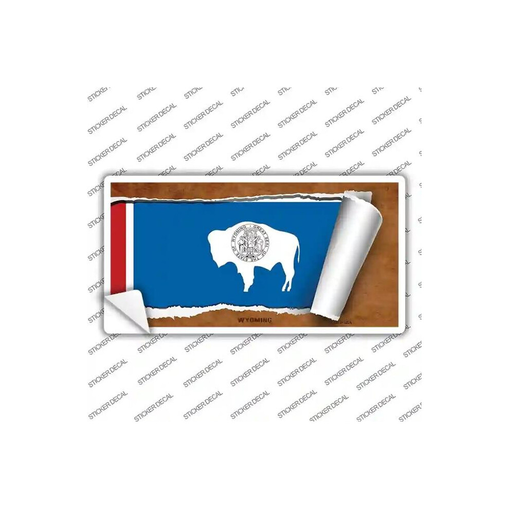 Smart Blonde Lp-9056S-L Wyoming Flag Scroll Novelty Sticker Decal - Large 792636365539