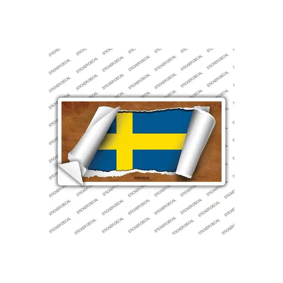 Smart Blonde Lp-9074S-L Sweden Flag Scroll Novelty Sticker Decal - Large 792636365591
